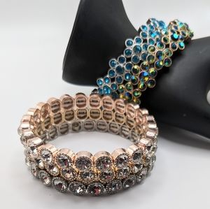 CLOSE OUT- 5 BRACELETS - Crystal Stretch Bracelets, NWOT, Stack or Wear One